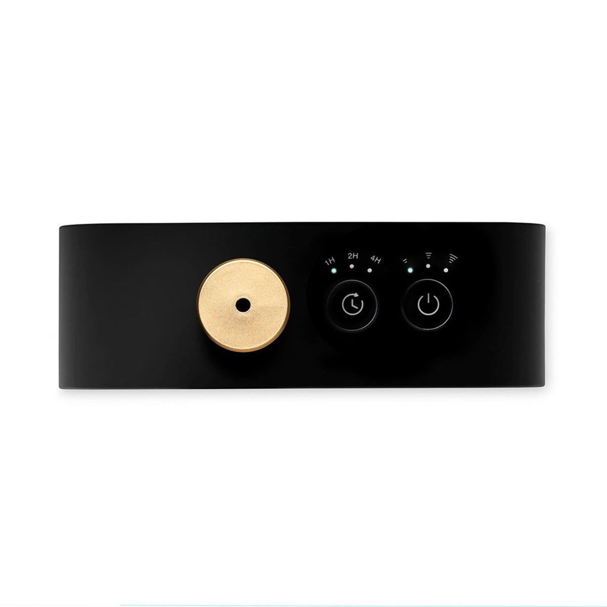 Clean Air Optima Aromatic Aroma-Diffuser in Schwarz, Draufsicht mit Touch-Bedienfeld und Timer-Symbolen 1H, 2H, 4H