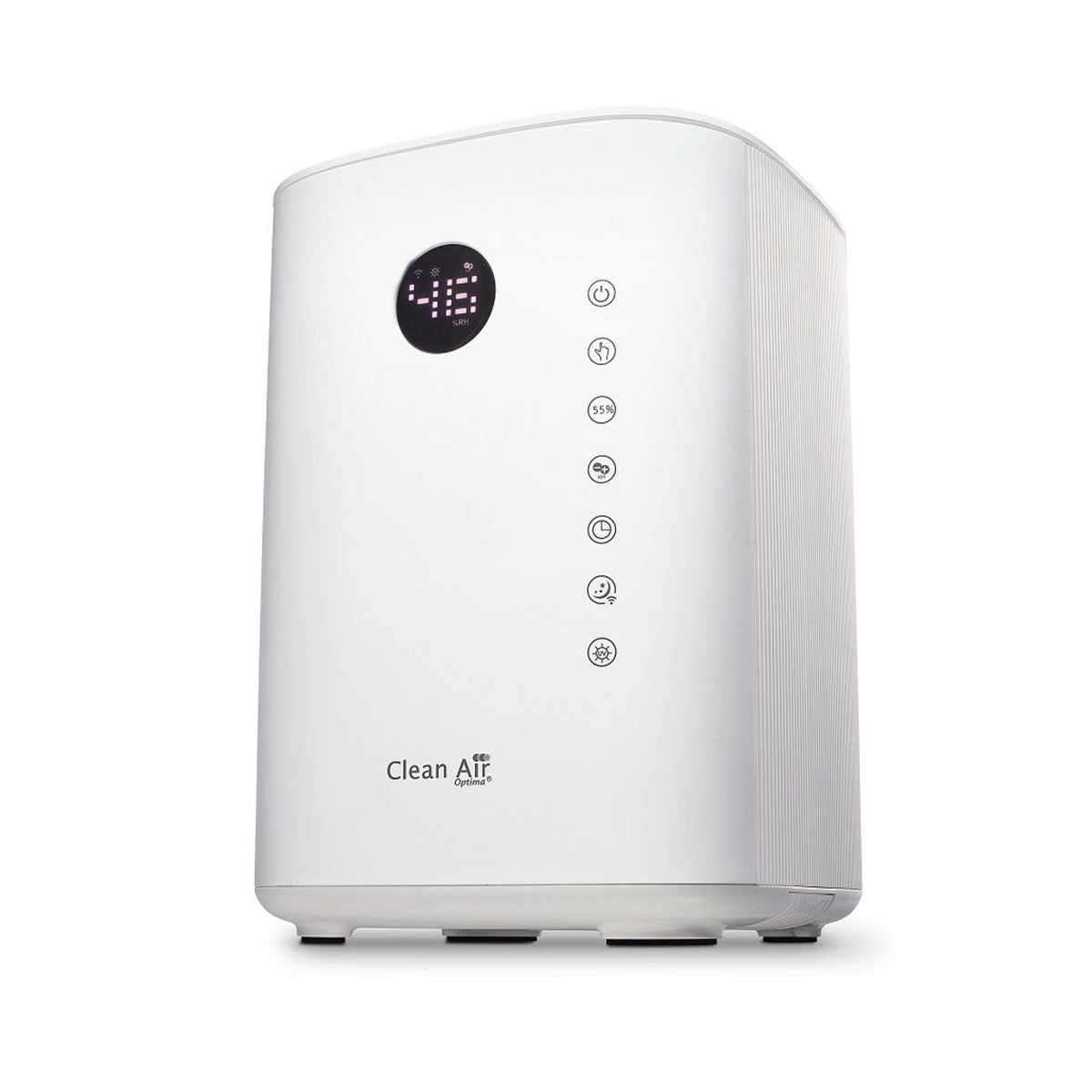 Clean Air Optima Luftbefeuchter CA-604 in Weiß mit Display und Touch-Bedienfeld, Schrägansicht