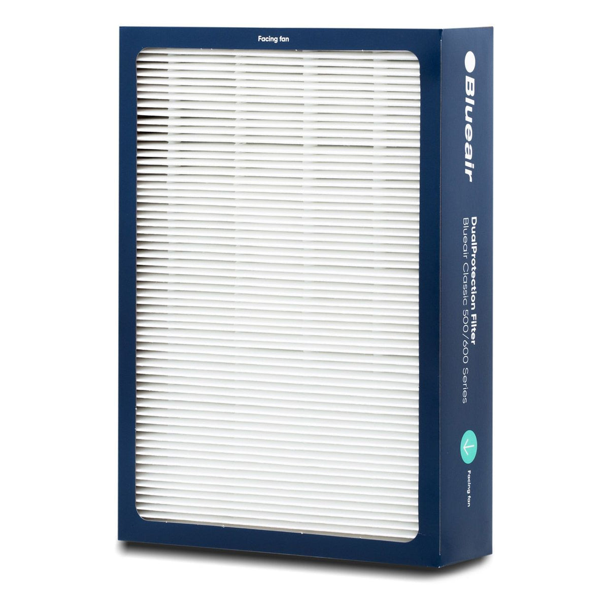 Blueair DualProtection Ersatzfilter für Classic 500/600er Serie mit blauem Rahmen, Schrägansicht