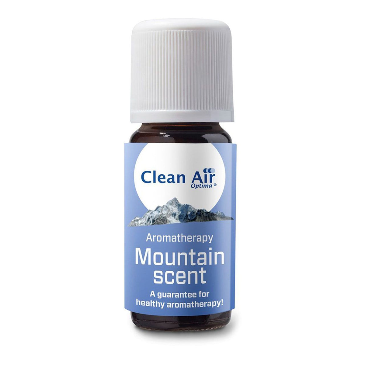 Clean Air Optima Aromatherapie-Öl „Mountain scent“, braune Flasche mit hellblauem Etikett