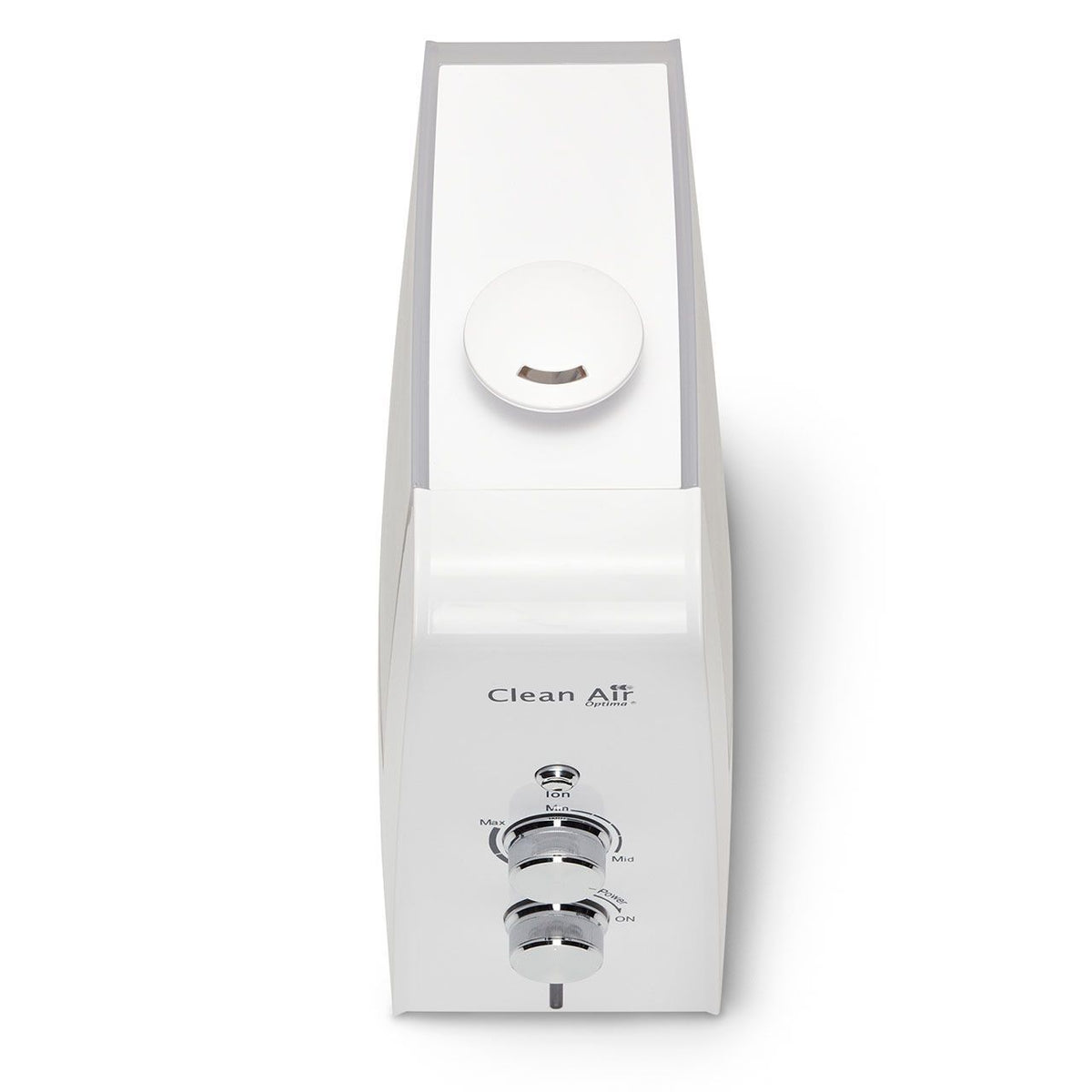 Clean Air Optima® CA-602 Luftbefeuchter in Weiß, Draufsicht mit Drehreglern und Wassertankdeckel