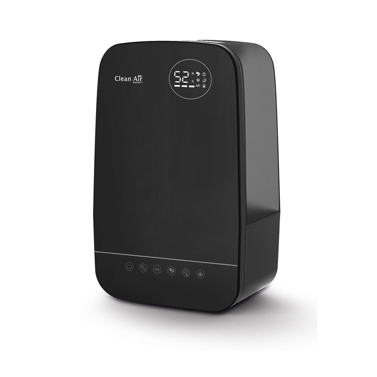 Clean Air Optima CA-606 Luftbefeuchter in Schwarz mit Display und Touch-Bedienfeld, Schrägansicht