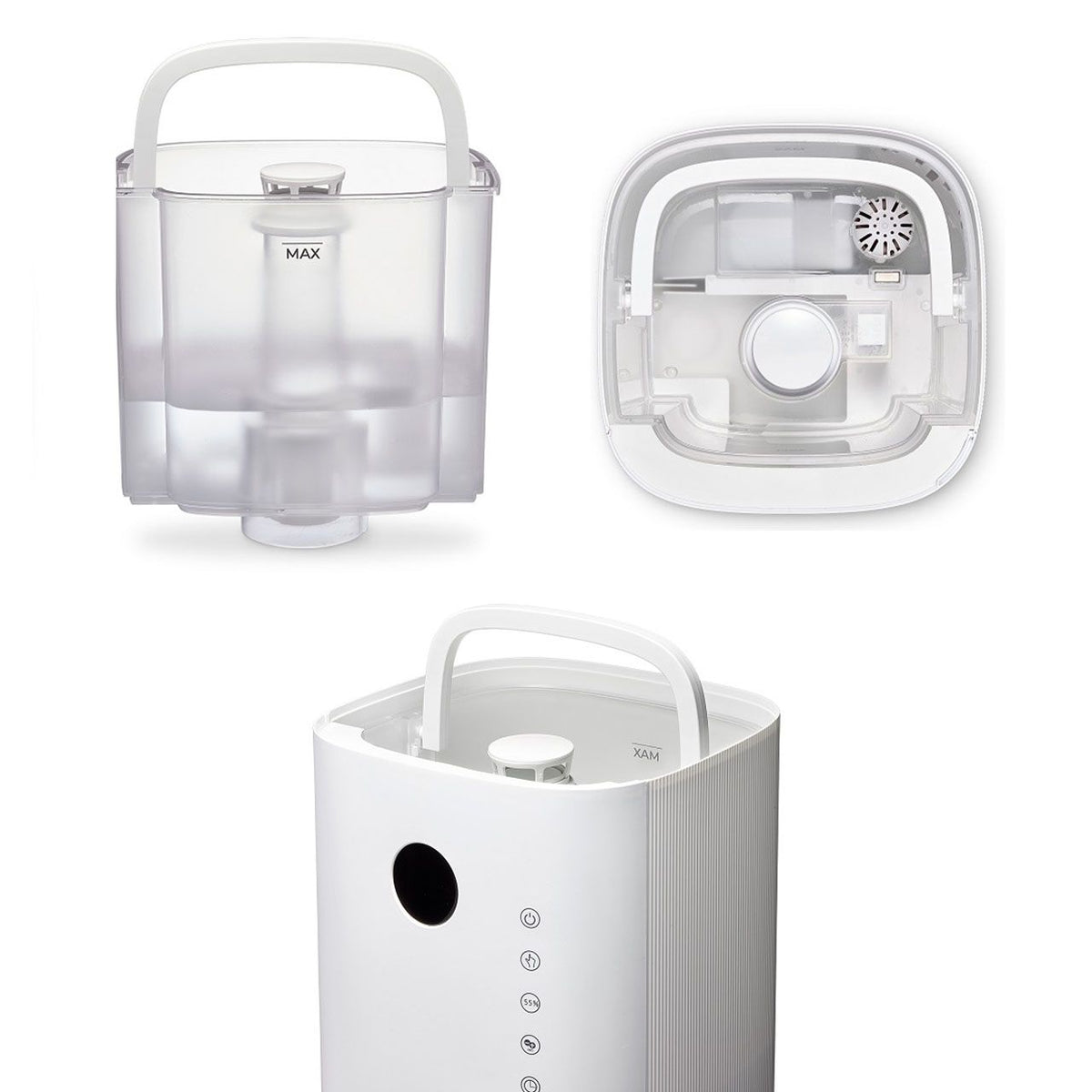 Clean Air Optima CA-604 Luftbefeuchter, herausnehmbarer Wassertank mit MAX-Markierung und Verdunstungssockel